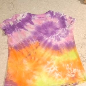 Wonder Nation Purple and Orange Short Sleeve Tie-Dye Tee